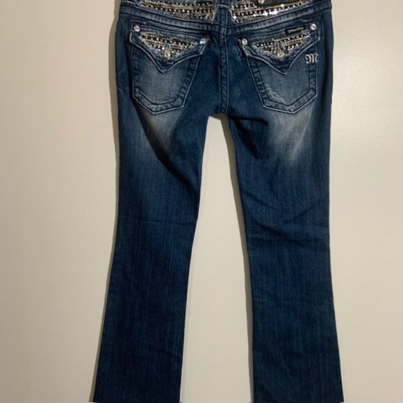 Miss Me Blue Denim Distressed Bootcut Cotton Women's Jeans - Size 27 - Picture 6 of 8